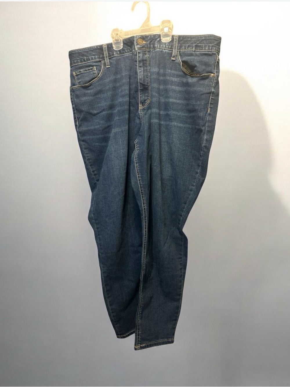 Ava Viv Womens 22W Plus Blue Skinny Jeans Stretch Denim Medium Wash High Rise